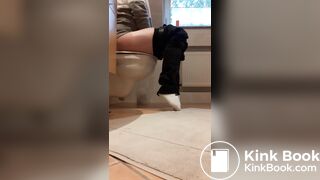 Pooping on toilet - video 3