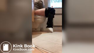 Pooping on toilet - video 3