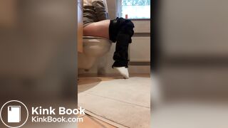 Pooping on toilet - video 3