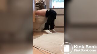 Pooping on toilet - video 3