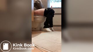 Pooping on toilet - video 3