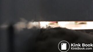 Kiera pooping on toilet