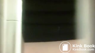 Gym staff with nice ass on the toilet