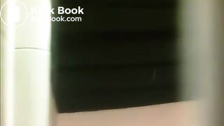 Gym staff with nice ass on the toilet