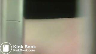 Gym staff with nice ass on the toilet