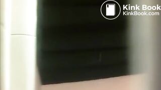 Gym staff with nice ass on the toilet