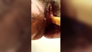 Gf fucking her poop filled pussy