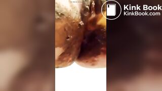 Gf fucking her poop filled pussy