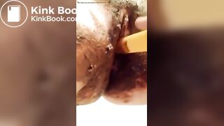 Gf fucking her poop filled pussy