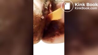 Gf fucking her poop filled pussy