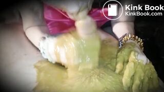 Blonde Woman Creamy Blow scatting and vomit