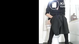 Toilet plops with costume