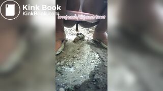 Indonesian girl pooping outdoor