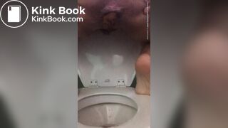 Milf squats over toilet to drop a two day load