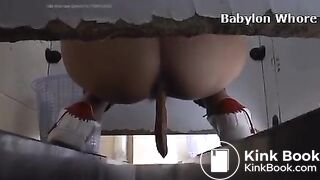 Female Student pooping on cam in China toilet