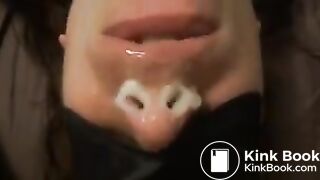 cum crammed in the nose
