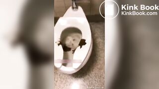 Skinny black girl with a messy scat