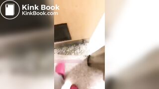 Skinny black girl with a messy scat