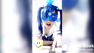 hungry girl devouring her poop