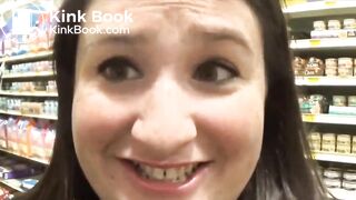 BBW shit in pantyhose at supermarket