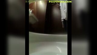 Japanese girl takes a shit on public bathroom