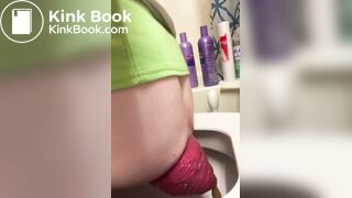 Woman with Huge Prolapse Pooping