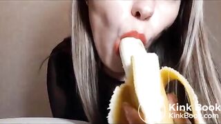 girl eating scat banana