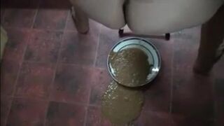 Woman diarrhea all over plate