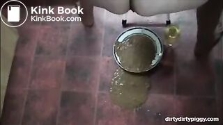 Woman diarrhea all over plate