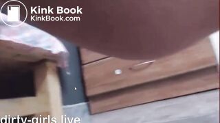 Amateur teen girl playing with scat and puke