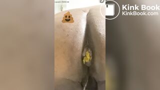 Close up creamy shitting ebony