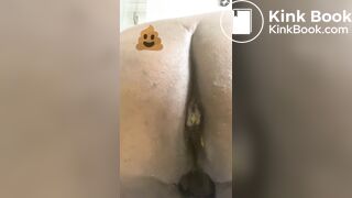 Close up creamy shitting ebony