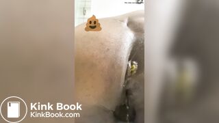 Close up creamy shitting ebony