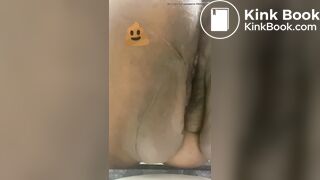 Close up creamy shitting ebony