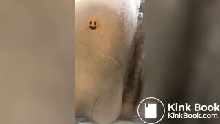 Close up creamy shitting ebony