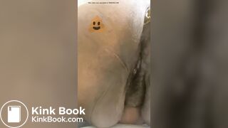 Close up creamy shitting ebony