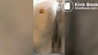 Close up creamy shitting ebony