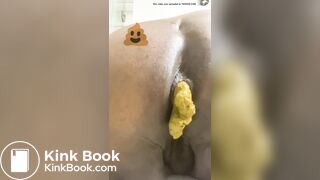 Close up creamy shitting ebony