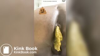 Close up creamy shitting ebony