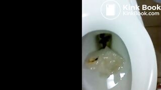 Same pretty lady pooping at work twice