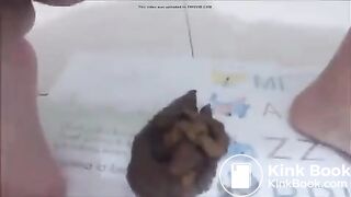 Pooping out a big one