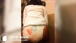 Teen Diaper Girl destroys a stolen baby diaper