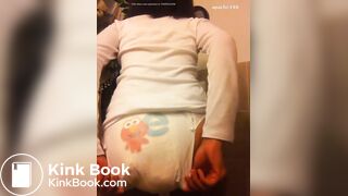 Teen Diaper Girl destroys a stolen baby diaper