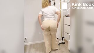 Destroying her white jeans