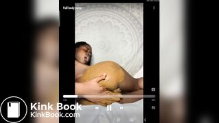 Smearing her ass with shit and tasting it