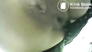 japanese woman fingering her pussy to help her poop