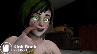 Monster girl facefart boy animation 3D