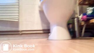 Girl shits into bowl