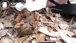 her neat ass poоped a giant maggot in the forest