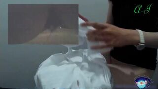 Beautiful student girl pooping